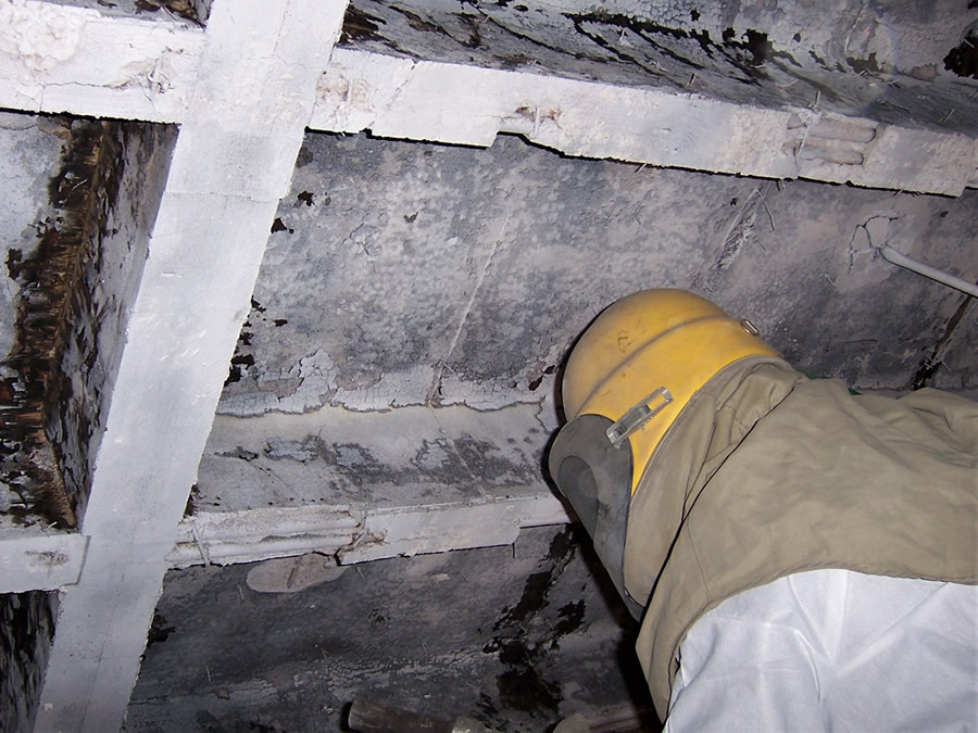 Schadstoffsanierung am Dachstuhl